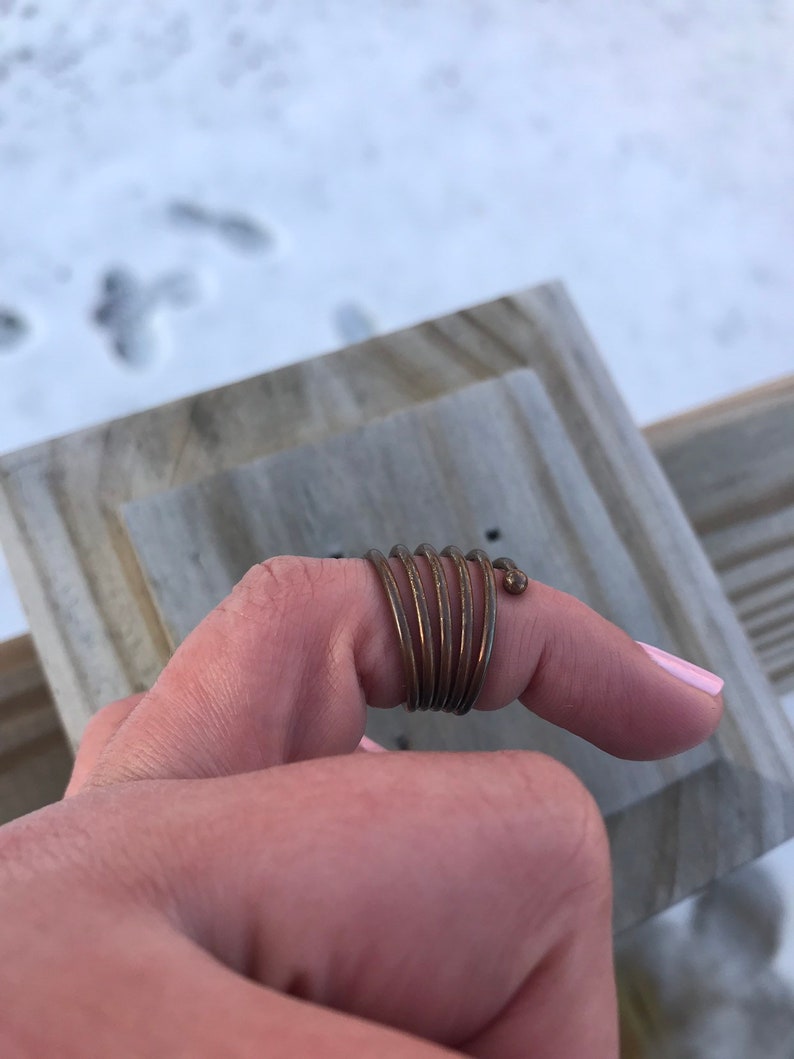 Copper Coil Ring Mid Century Vintage Funky Ring