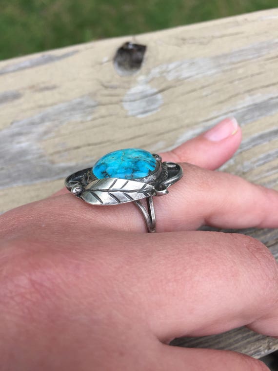 Turquoise Native American Handmade Dead Pawn Old … - image 2