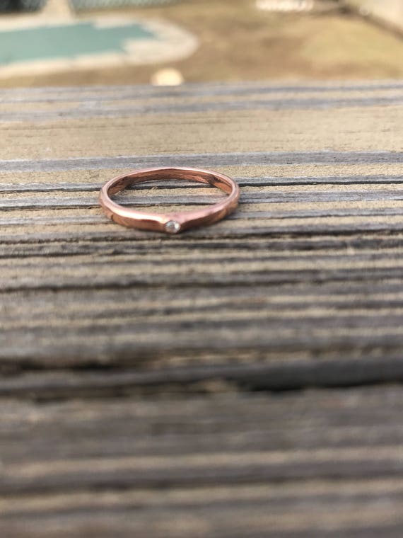 Diamond 14k Rose Gold Engagement Wedding Ring Ste… - image 2