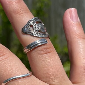 Silver Handmade Spoon Ring Vintage Mid Century