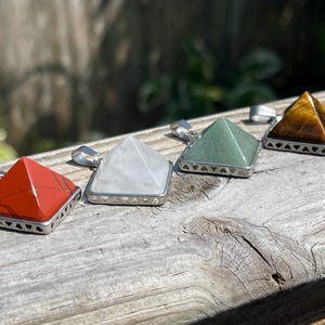 Pyramid Crystal Necklace: Natural Stone Quartz Pendant