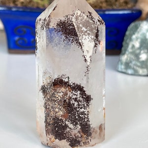 Gorgeous Lodolite Tower Garden Quartz Point Healing Crystal Rainbow 100% Natural Crystal