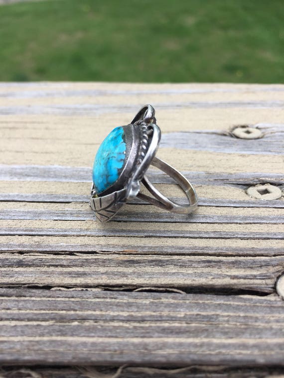 Turquoise Native American Handmade Dead Pawn Old … - image 4