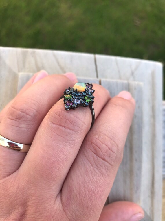 Extremely Unique Multi Gemstone Ethiopian Opal Ch… - image 4