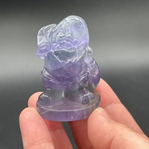 Fluorite Santa Claus Carving: Purple & Green Healing Crystal Gift