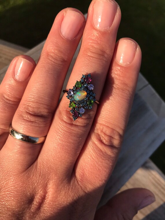 Extremely Unique Multi Gemstone Ethiopian Opal Ch… - image 3