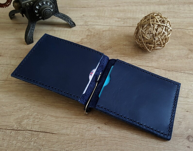 Handmade Money Clip Leather Wallet Etsy - image 0