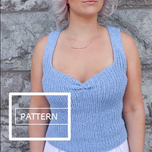 KNITTING PATTERN **Pinch Me Crop top, ribbed crop top, knit tank top, knitting pattern, knit top pattern, beginner knit top, ripple crop top