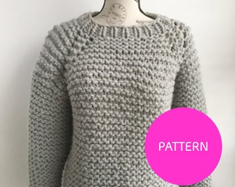 PATTERN ONLY *** My beginner raglan, chunky knit raglan, raglan pattern, knit pattern, knit sweater pattern, quick knit pattern, cozy knit