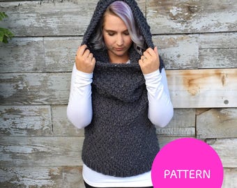 PDF PATTERN Chain link Armored Cowl, fall knit, cowl pattern, knit vest, intermediate knit pattern, beginner knit pattern, knit pattern