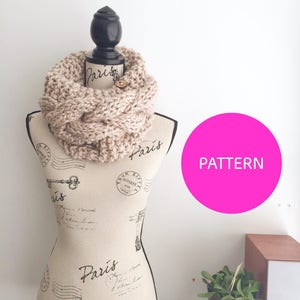 KNIT PATTERN, Braided Bae Cowl knit pattern, knitting cowl pattern, cabled cowl pattern, cabled cowl, knit cowl pattern, chunky cowl pattern