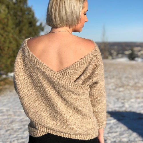 twisted back sweater