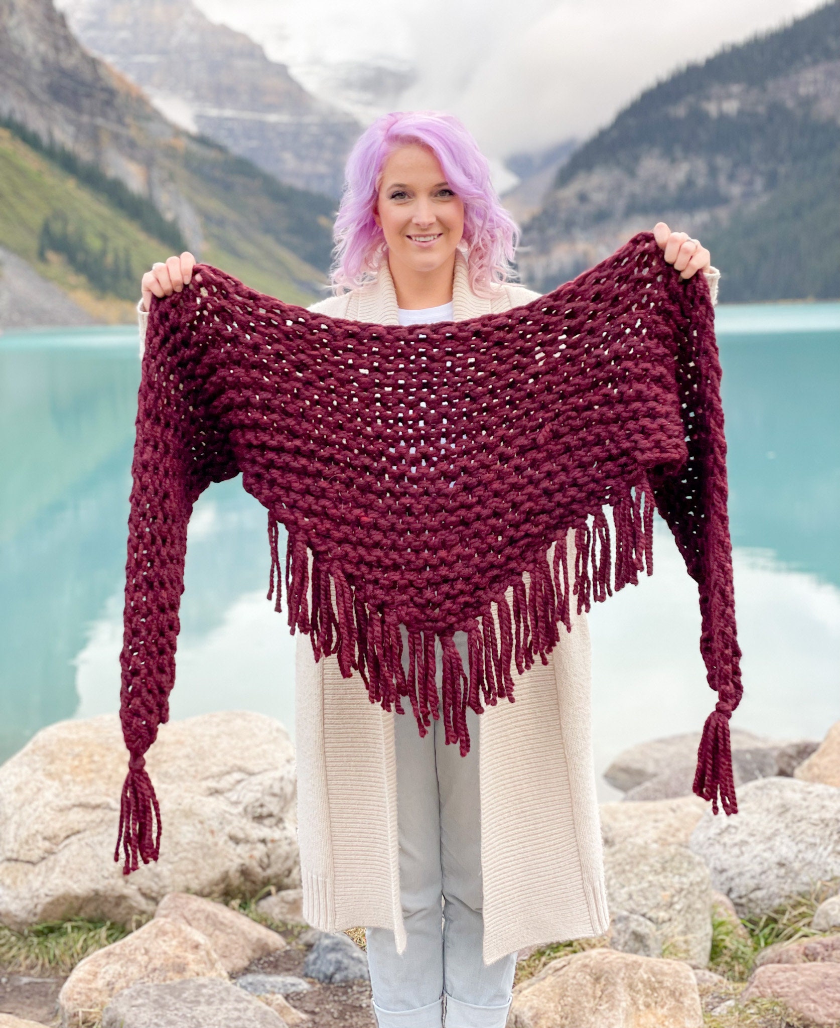 Behemoth Triangle KNITTING PATTERN ** the Behemoth Triangle Scarf, Super Bulky Scarf ...