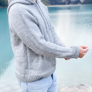 KNITTING PATTERN Hot Toddy Hoodie, mens knit hoodie, unisex knit hoodie, knit hoodie, knit hoodie pattern, worsted knit hoodie image 5