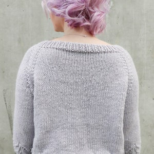 PATTERN ONLY Syngonium Sweater, lace knit sweater, top down sweater with lace, lace knit, knit raglan, intermediate knit sweater, knit image 9