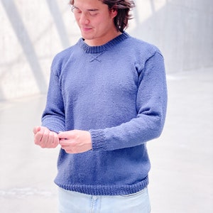 KNITTING PATTERN ** His Classic Crew, mens knit crewneck, mens knit sweater, mens knit jumper, mens knit pullover, mens knit, unisex sweater