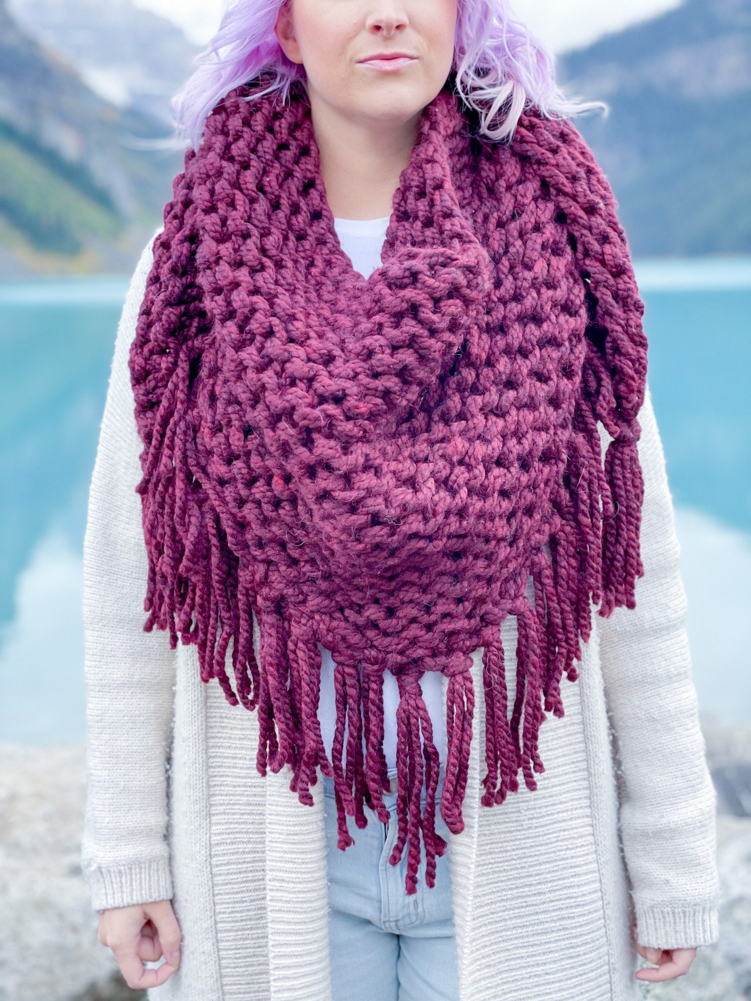 Behemoth Triangle KNITTING PATTERN ** the Behemoth Triangle Scarf, Super Bulky Scarf ...