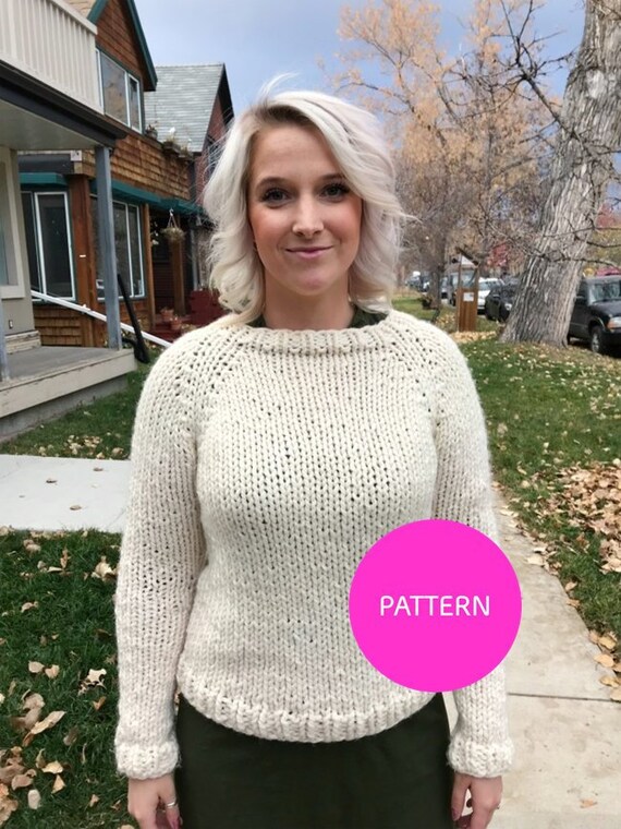 Knitting Pattern Stockinette Beginner Raglan Beginner Knit Sweater Chunky Knit Sweater Simple Knit Sweater Knit Sweater Pattern Jumper Knitting Pattern Stockinette Beginner Raglan Beginner Knit Sweater Chunky Knit Sweater Simple Knit Sweater Knit Sweater Pattern Jumper