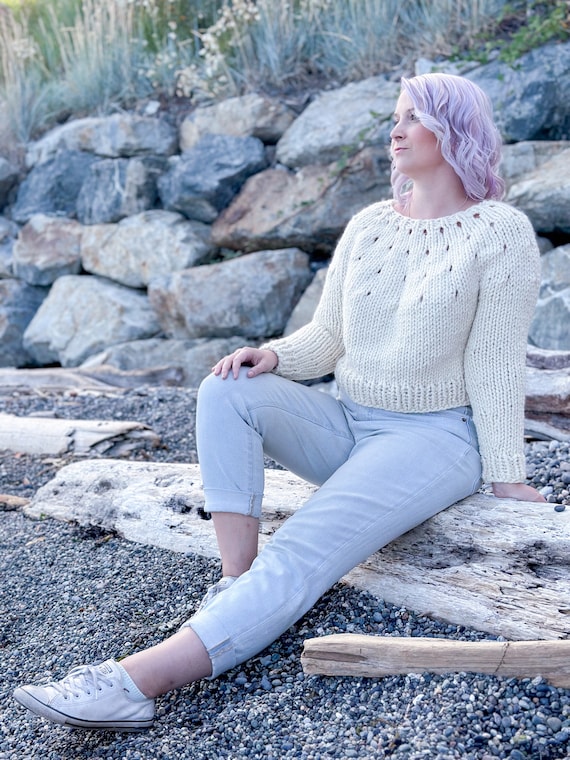 Even Easier Eyelet Yoke **KNITTING PATTERN ** Top Down
