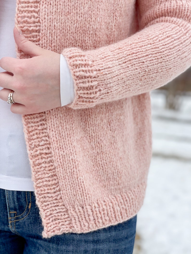 KNITTING PATTERN Easy Eyelet Yoke Cardigan beginner Etsy