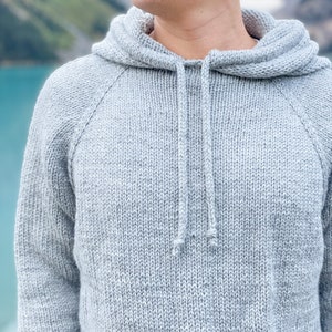 KNITTING PATTERN Hot Toddy Hoodie, mens knit hoodie, unisex knit hoodie, knit hoodie, knit hoodie pattern, worsted knit hoodie image 3