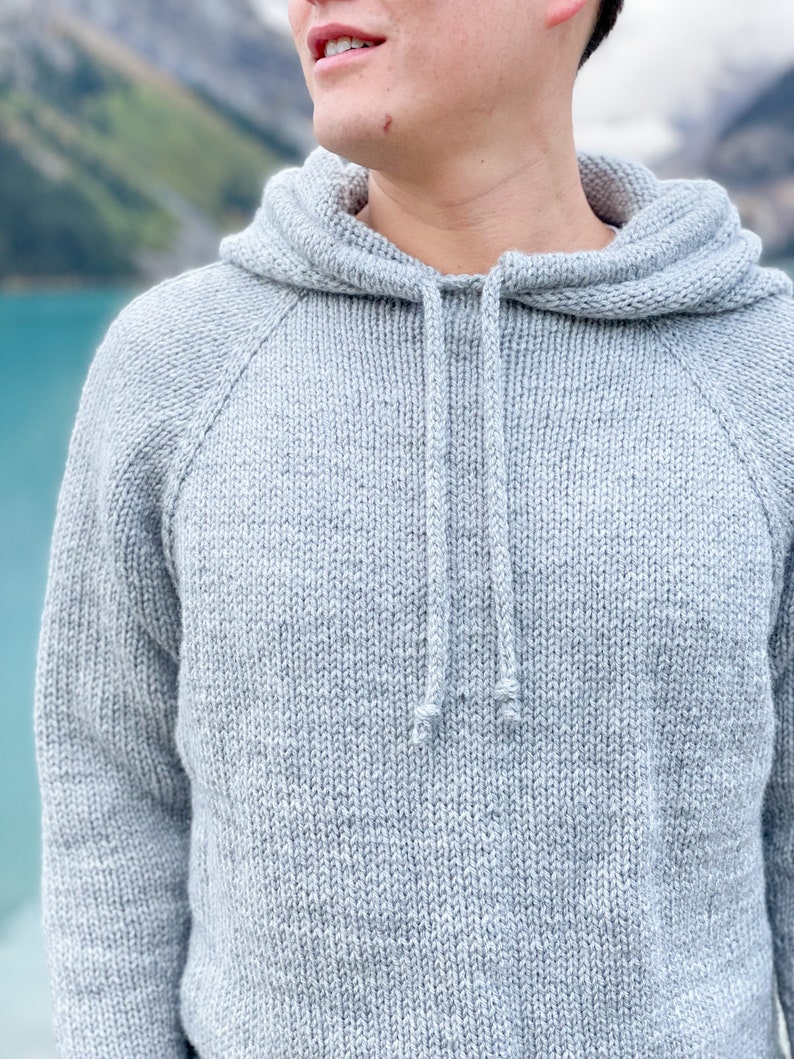 KNITTING PATTERN Hot Toddy Hoodie, mens knit hoodie, unisex knit hoodie, knit hoodie, knit hoodie pattern, worsted knit hoodie image 3