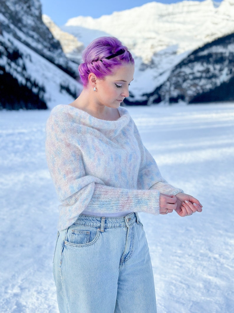 KNITTING PATTERN ** Cloudscape Sweater Scarf, scarf with sleeves, sneed, thneed, textured scarf with sleeves, knit wrap, knit shawl image 7