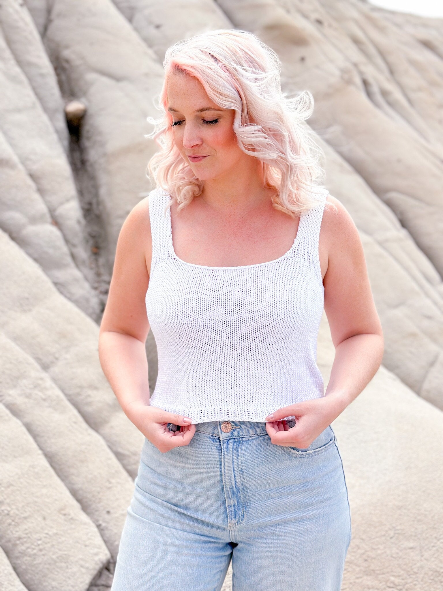 KNITTING PATTERN ** Confidence Crop, Knit Tank Top, Knit Top, Knit