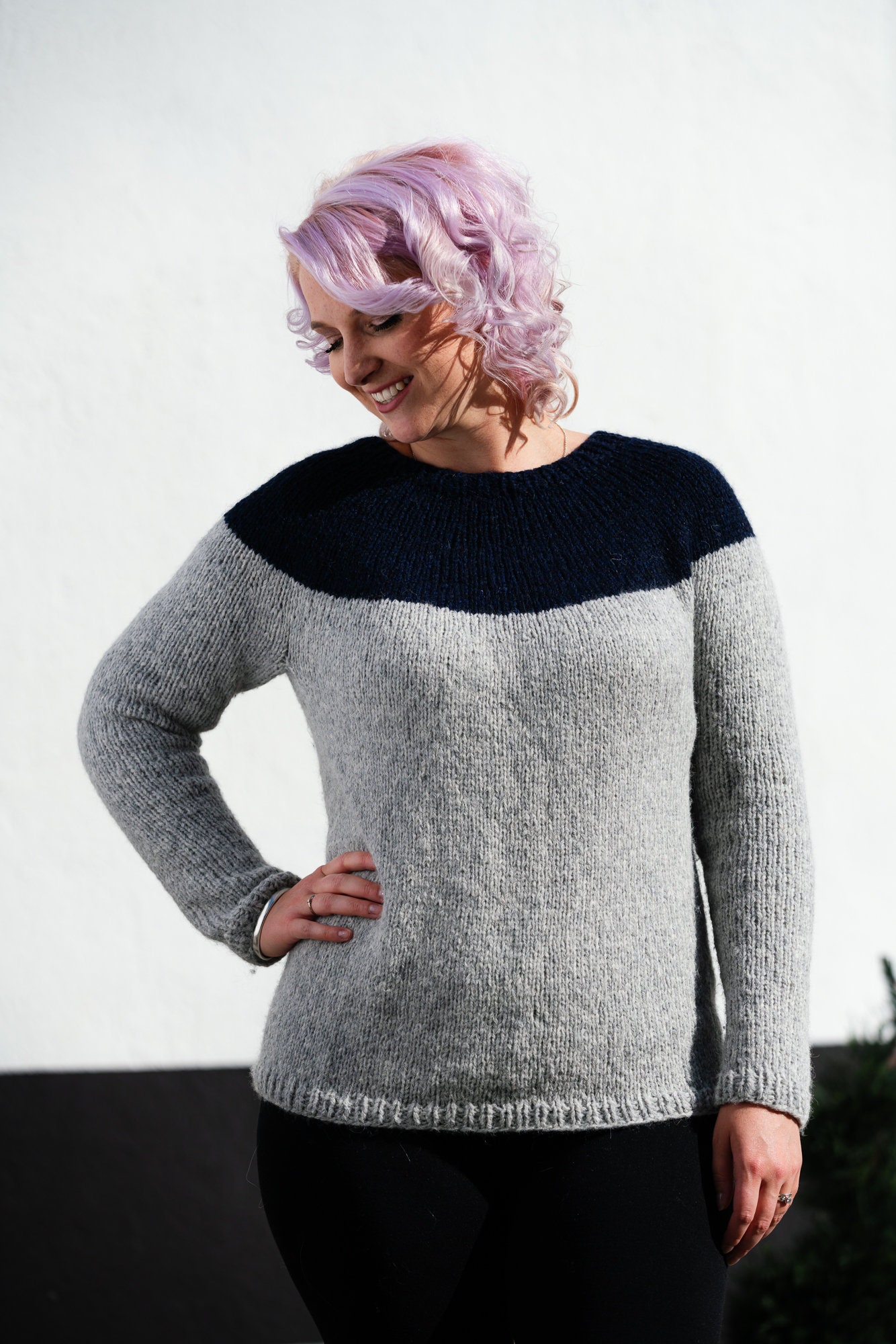KNITTING PATTERN Basic Colorblock Yoke Sweater Pattern - Etsy Canada