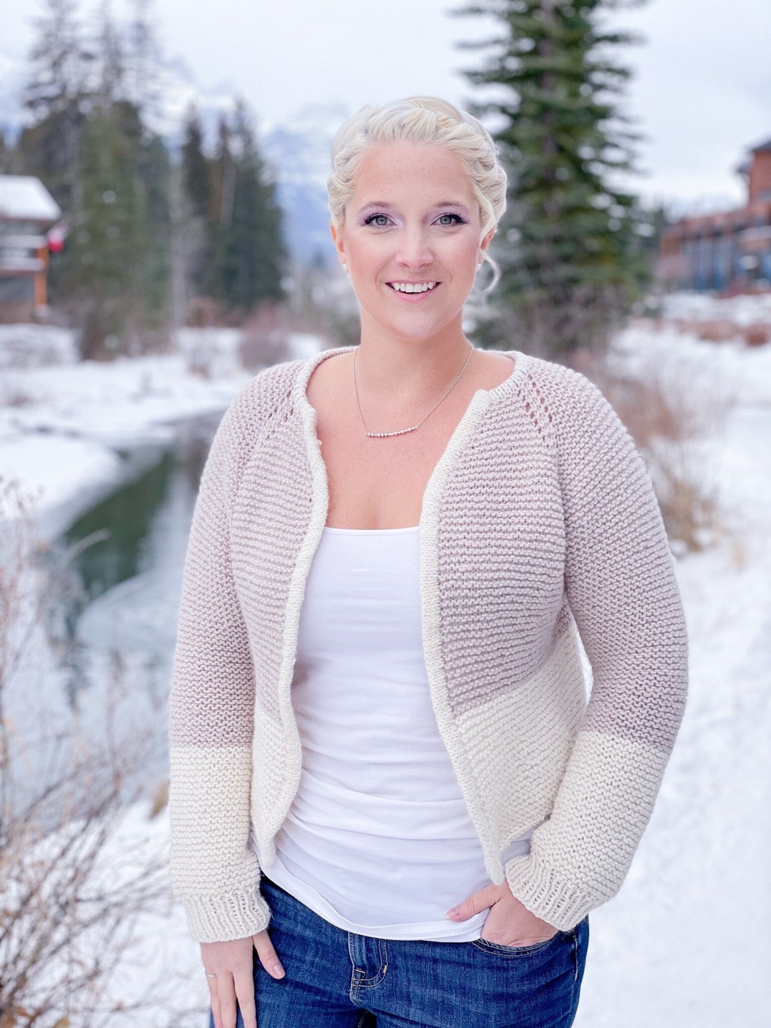 KNITTING PATTERN Double Dipped Cardi, Knit Cardigan, Top Down Cardigan