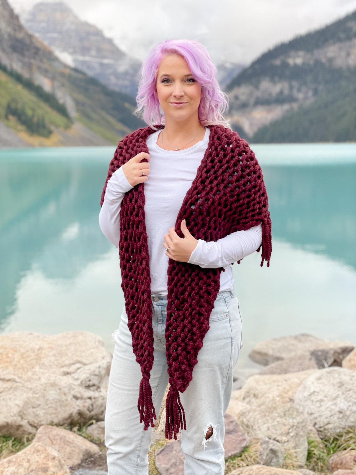 Behemoth Triangle KNITTING PATTERN ** the Behemoth Triangle Scarf, Super Bulky Scarf ...