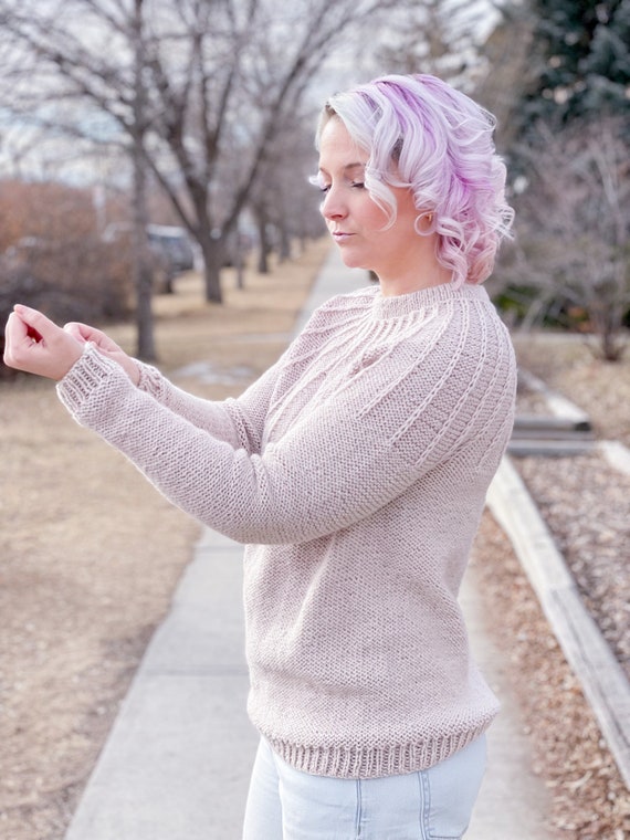 KNITTING PATTERN ** Sunbeam Pullover, Top Down Yoke, Worsted