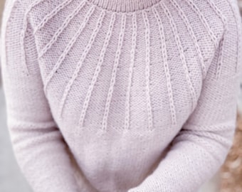【DISCERNMENT】Screw Raglan Over Knit KNITTING PATTERN - Top-down Seamless Raglan Cable Aran