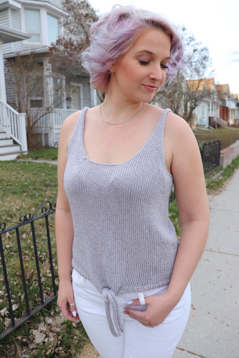 KNITTING PATTERN All Tied Up Tank knit tank top knit top Etsy