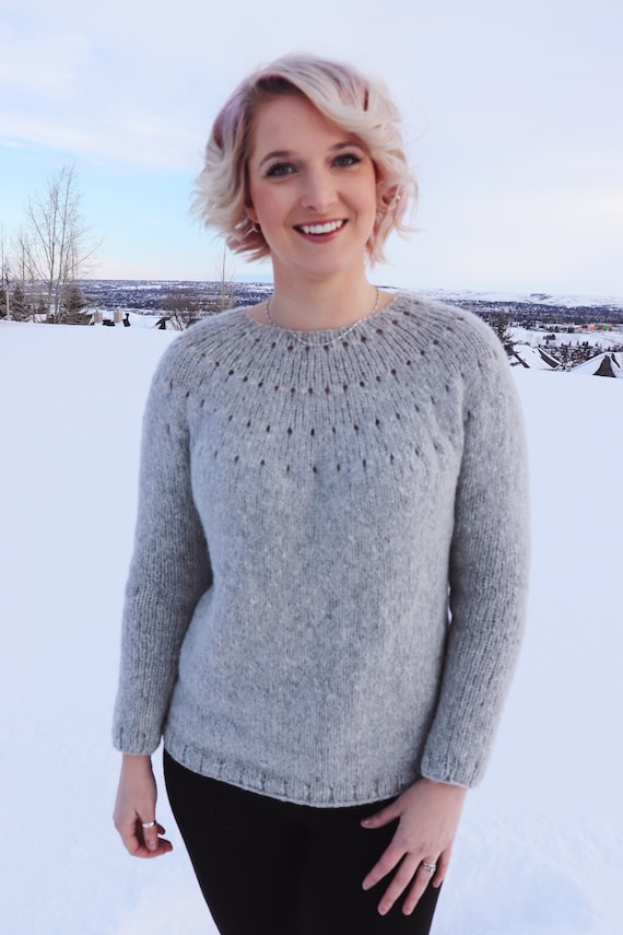 easy eyelet yoke sweater
