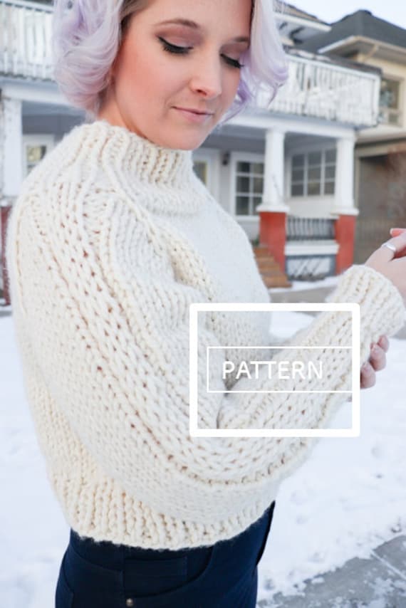 KNITTING PATTERN ** Runway Sweater, cozy knit sweater, bulky knit sweater pattern, knit pullover, chunky knit, chunky raglan, fast raglan