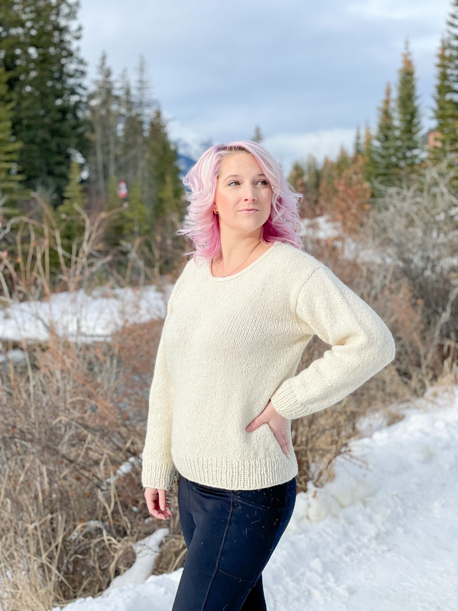 トップス fluffed cotton knitting pullover Knitting Pattern: Cozy Mock Neck Sweater, Cropped Fit, Super