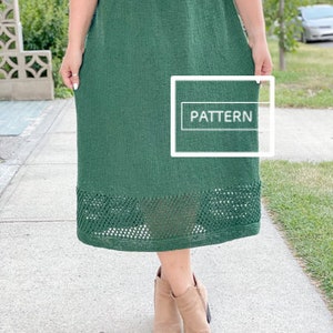 KNITTING PATTERN ** Peek-A-Boo Maxi Skirt, knit maxi skirt, knit fall skirt, skit pattern, knit skirt with lace, knit skirt, knit long skirt