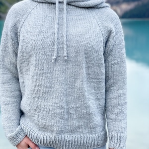 KNITTING PATTERN Hot Toddy Hoodie, mens knit hoodie, unisex knit hoodie, knit hoodie, knit hoodie pattern, worsted knit hoodie image 2