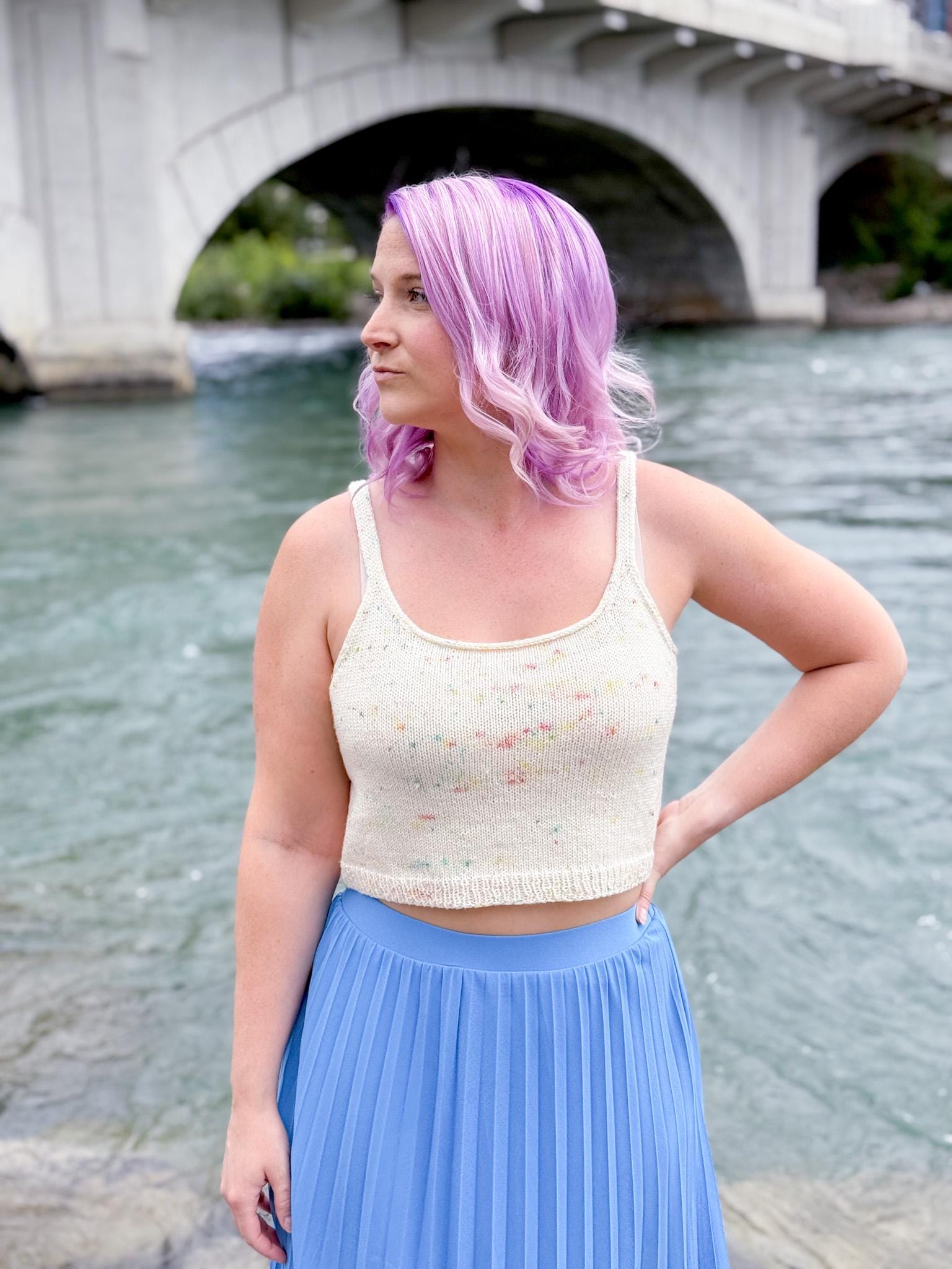 KNITTING PATTERN **dayglow Tank, Knit Spaghetti Strap, Knit Tank