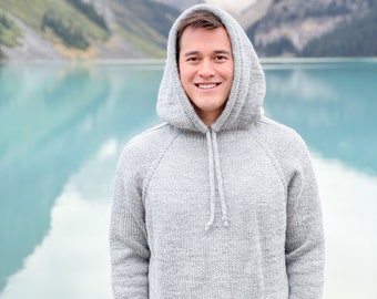 KNITTING PATTERN Hot Toddy Hoodie, Mens Knit Hoodie, Unisex Knit Hoodie, Knit  Hoodie, Knit Hoodie Pattern, Worsted Knit Hoodie 