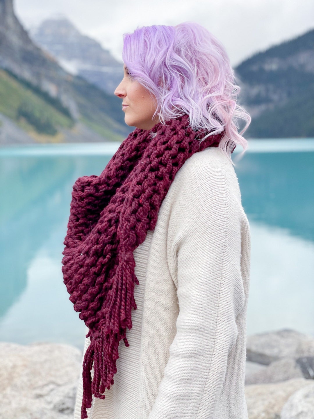 Behemoth Triangle KNITTING PATTERN ** the Behemoth Triangle Scarf, Super Bulky Scarf ...