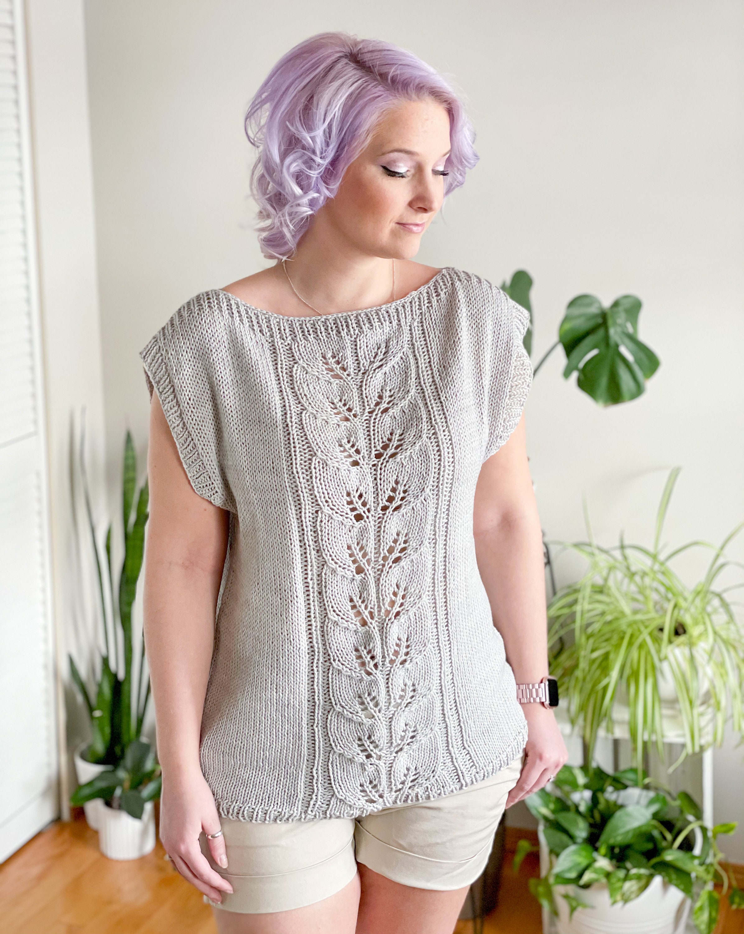 Eaphi u neck leaf pattern knit best ベージュ il_fullxfull.3057699750_r76z.jpg