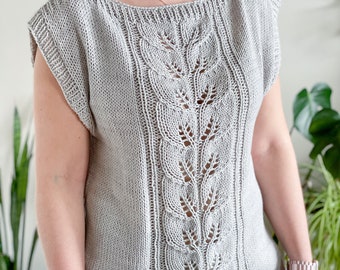 KNITTING PATTERN ** Botanical Tee, Knit Lace Tee, Knit Top KNITTING PATTERN ** Botanical Tee, Knit Lace Tee, Knit Top
