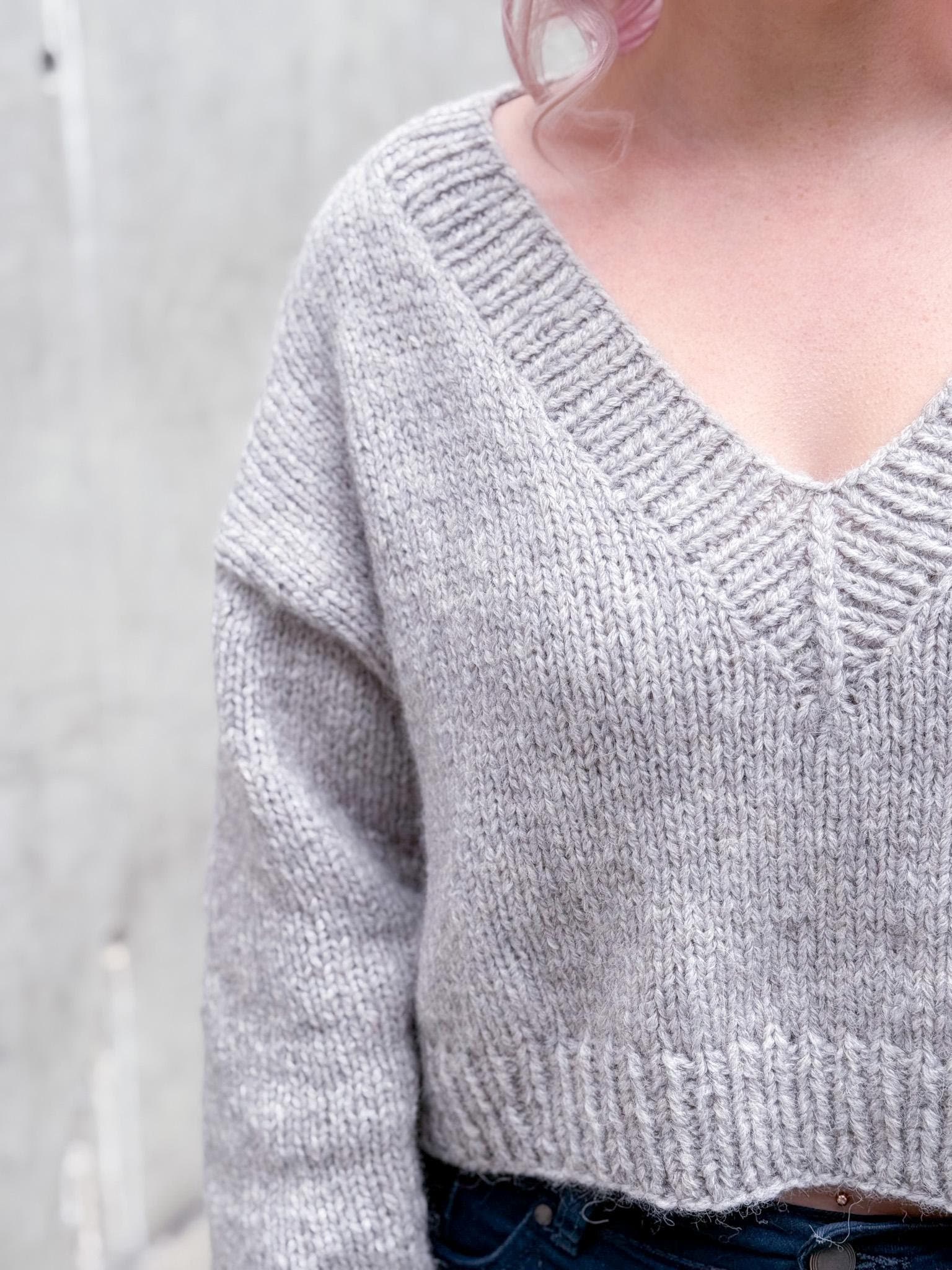 KNITTING PATTERN ** Sweet V Sweater, Top Down Vneck, Top