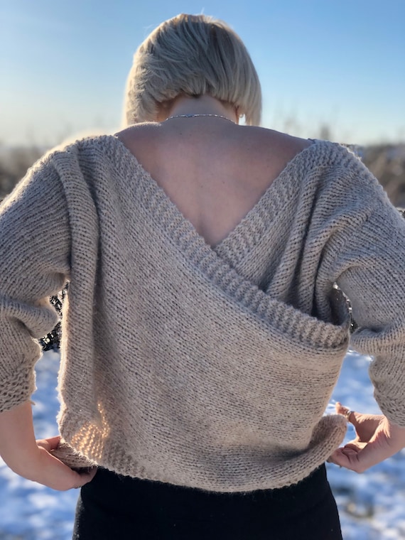 KNITTING PATTERN Crossback Sweater Reversible Knit Sweater - Etsy
