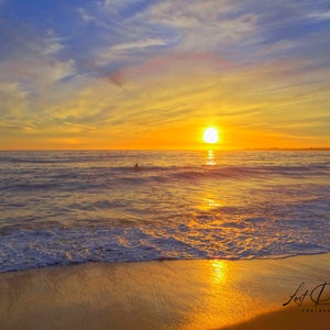 Golden Ocean Sunset Greeting card