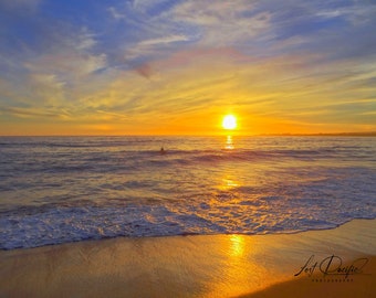 Golden Ocean Sunset Greeting card
