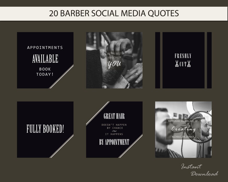 20 Ready to Use Barber Instagram Posts. Barber Shop Instagram Quotes