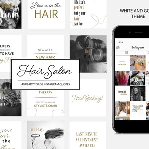 40 Ready To Use Hair Instagram Quotes. Hair Salon Social Media Posts. Hair Stylist Marketing Tools. Hairdresser Instagram - INSTANT DOWNLOAD